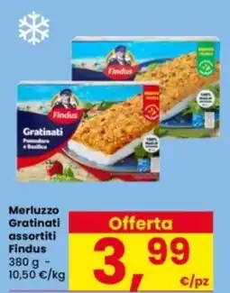 Interspar Merluzzo Gratinati assortiti Findus offerta