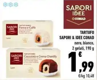 Conad Sapori & Idee Conad Tartufo Nero, Bianco 2 gelati 190g offerta