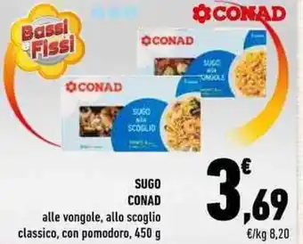 Conad Conad Sugo Alle Vongole, Allo Scoglio Classico, Con Pomodoro 450g offerta