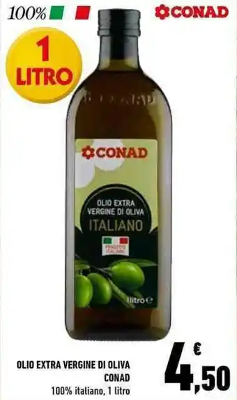 Conad Conad Olio Extra Vergine Di Oliva 100% Italiano 1 litro offerta