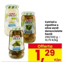 Interspar Cetrioli o cipolline o olive verdi denocciolate Saclà offerta