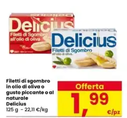 Interspar Filetti di sgombro in olio di oliva o gusto piccante o al naturale Delicius offerta