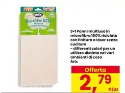 Interspar 3+1 Panni multiuso in microfibra 100% riciclata con finitura a laser senza cuciture Arix offerta