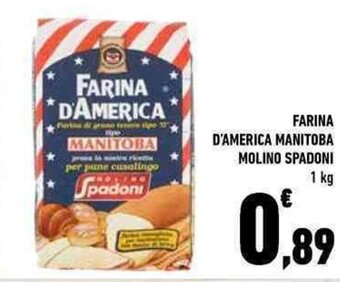 Conad Farina D'America Manitoba Molino Spadoni 1 kg offerta