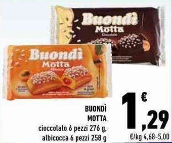 Conad Motta Buondì Cioccolato 6 Pezzi 276 g Albicocca 6 Pezzi 258 g offerta