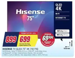 Trony HISENSE TV QLED 75" 4K 75E79Q offerta