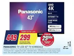 Trony PANASONIC TV LED 43" TV-43W80AEZ offerta