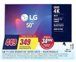 Trony LG TV UHD WEBOS 50" SERIE UR78 - 50UR78006LK offerta