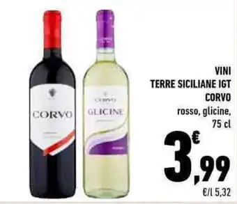 Conad Vini Terre Siciliane IGT Corvo Rosso, Glicine 75 cl offerta