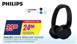 Trony PHILIPS CUFFIE WIRELESS TAH4209 offerta