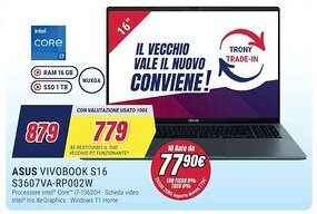 Trony ASUS VIVOBOOK S16 S3607VA-RP002W offerta