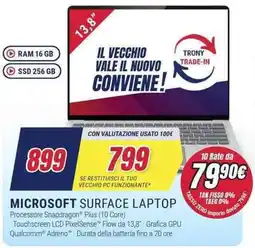 Trony Microsoft surface laptop offerta
