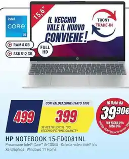 Trony HP NOTEBOOK 15-FD0081NL offerta