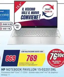 Trony HP NOTEBOOK PAVILLON 15-EG2013NL offerta