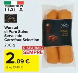 Carrefour Wurstel di Puro Suino Servelade Carrefour Selection offerta