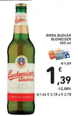 Conad BIRRA BUDVAR BUDWEISER 500 ml offerta