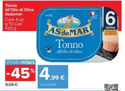 Carrefour Tonno all’Olio di Oliva AsdoMar offerta