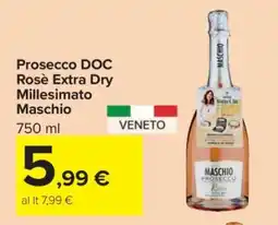 Carrefour Prosecco DOC Rosè Extra Dry Millesimato Maschio offerta