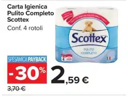 Carrefour Carta Igienica Pulito Completo Scottex offerta