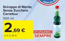 Carrefour Sciroppo di Menta Senza Zucchero Carrefour offerta