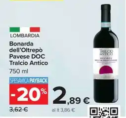Carrefour Bonarda dell’Oltrepò Pavese DOC Tralcio Antico offerta