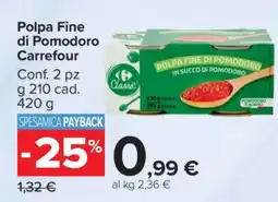 Carrefour Polpa Fine di Pomodoro Carrefour offerta