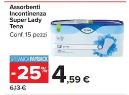 Carrefour Assorbenti Incontinenza Super Lady Tena offerta