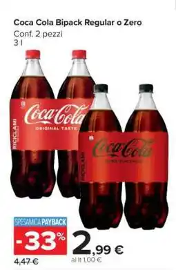 Carrefour Coca Cola Bipack Regular o Zero offerta
