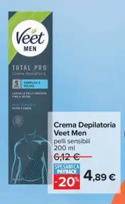 Carrefour Crema Depilatoria Veet Men offerta