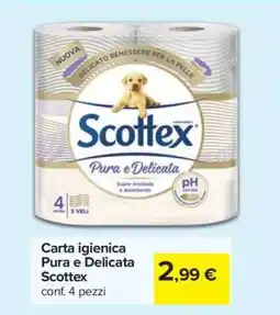 Carrefour Carta igienica Pura e Delicata Scottex offerta