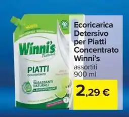 Carrefour Ec ricarica Detersivo per Piatti Concentrato Winni's offerta