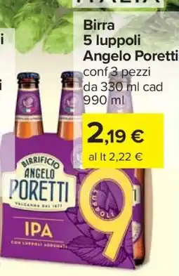 Carrefour Birra 5 luppoli Angelo Poretti offerta