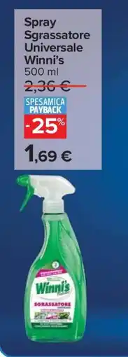 Carrefour Spray Sgrassatore Universale Winni's offerta