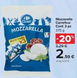 Carrefour Mozzarella Carrefour Conf. 3 pz offerta