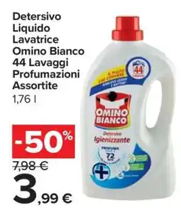 Carrefour Detersivo Liquido Lavatrice Omino Bianco 44 Lavaggi Profumazioni Assortite offerta