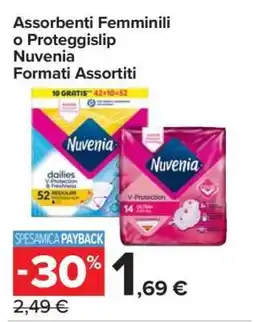 Carrefour Assorbenti Femminili o Proteggislip Nuvenia offerta