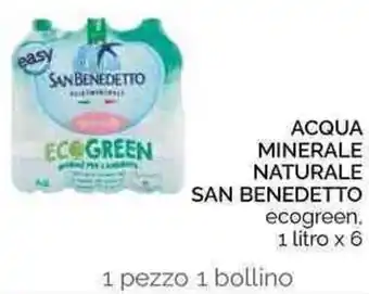 Conad San Benedetto Acqua Minerale Naturale 1 litro x 6 offerta