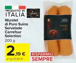 Carrefour Market Wurstel di Puro Suino Servelade Carrefour Selection offerta