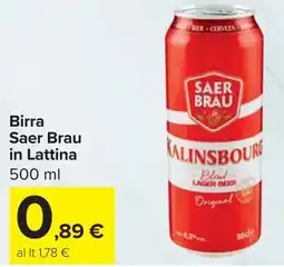 Carrefour Market Birra Saer Brau in Lattina offerta