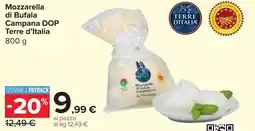 Carrefour Market Mozzarella di Bufala Campana DOP Terre d'Italia offerta