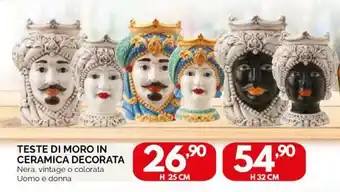Teste di Moro in Ceramica Decorata H 32cm