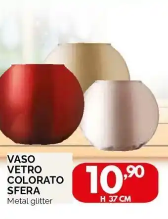 Orizzonte Vaso Vetro Colorato Sfera H 37cm offerta