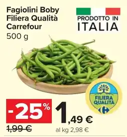 Carrefour Market Fagiolini Boby Filiera Qualità Carrefour offerta
