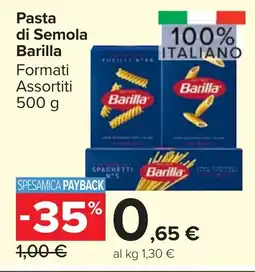 Carrefour Market Pasta di Semola Barilla offerta