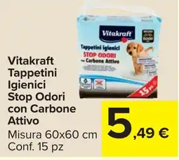 Carrefour Market Vitakraft Tappetini Igienici Stop Odori con Carbone Attivo offerta