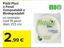 Carrefour Piatti Piani o Fondi Compostabili e Biodegradabili offerta