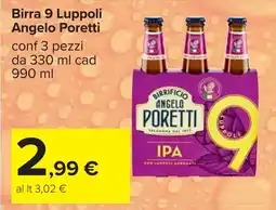 Carrefour Birra 9 Luppoli Angelo Poretti offerta