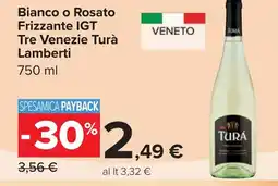 Carrefour Bianco o Rosato Frizzante IGT Tre Venezie Turà Lamberti offerta