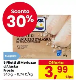 Despar 5 Filetti di Merluzzo d'Alaska Frosta offerta