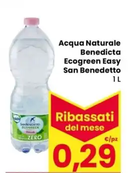 Despar Acqua Naturale Benedicta Ecogreen Easy San Benedetto offerta